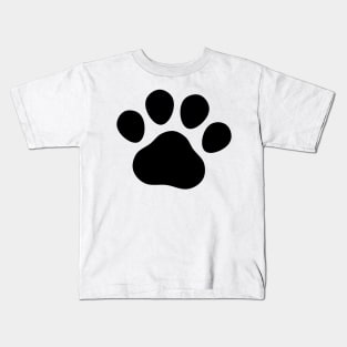 Black paw print drawing Kids T-Shirt